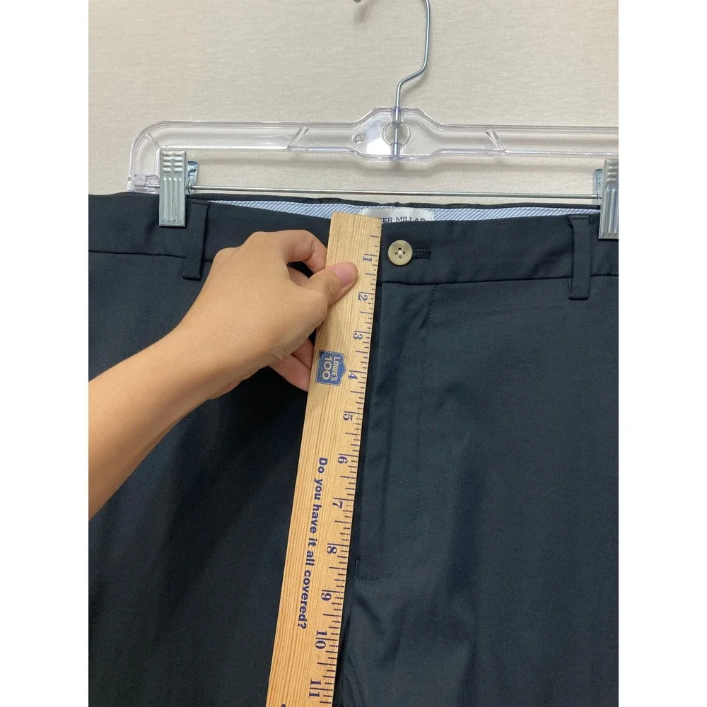 Peter Millar Mens size 38x32 Raleigh Performance Black Golf Pants Stretch EB77